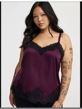 Satin Lace Trim Cami